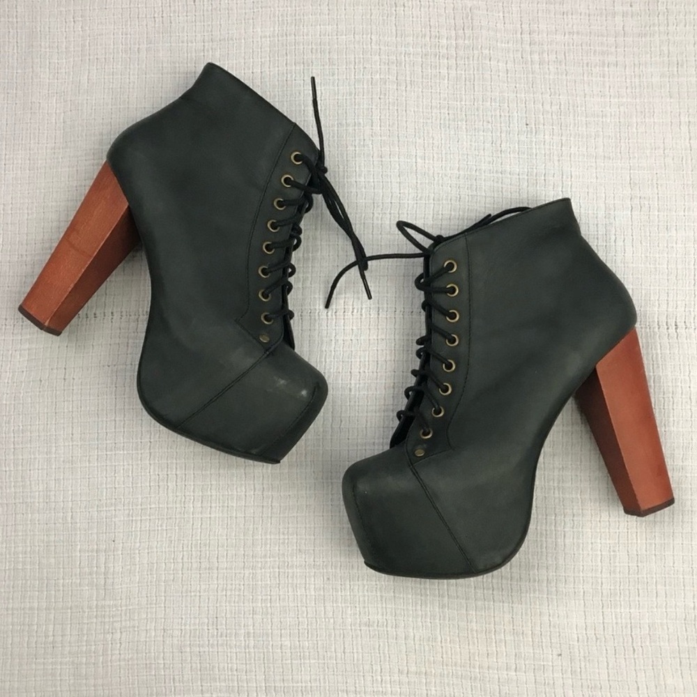 Jeffrey Campbell Lita Black Platform Booties 6.5